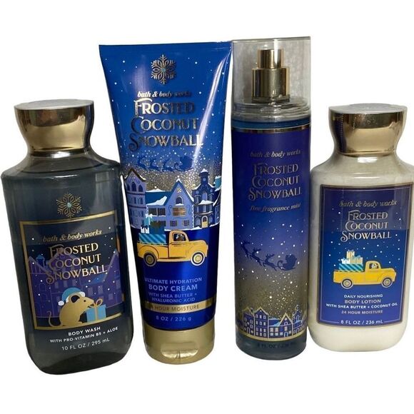 Bath and Body Works FROSTED COCONUT SNOWBALL 4 Piece Set - Picture 1 of 6